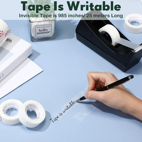 Yahenda 6 Pack Desktop Tape Dispenser Non Skid Base for Invisible Tape with 0.7 x 985 Inches Tape Refills