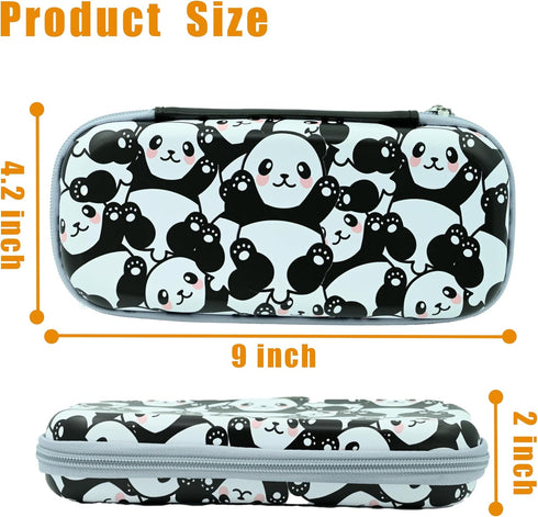 Zip Pencil Box Panda Pencil Case, Multi Pouch Holder Desk Organizer for Boys Girls School Office