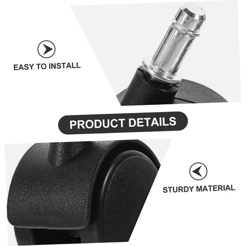 4pcs PRETYZOOM Mini Caster Wheels with Brake for Small Trash Cans Swivel Stem Replacement Wheels for Appliances Smooth