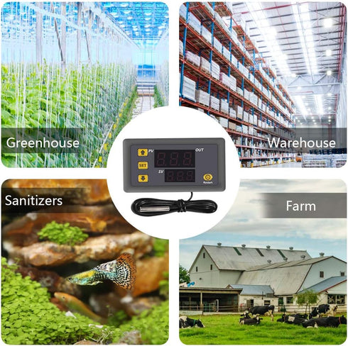 Digital Temperature Controller, W3230 AC110-220V LED Thermostat Switch Sensor Meter
