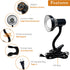 Xtricity Clip on Desk Lamp, 360° Flexible Gooseneck with 6W A19 Bulb, 10.25” Height Black Finish Reading Light (2 Pack)