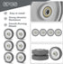 STARVAST 6PCS 5-inch Shopping Cart Replacement Wheels Kit, Diameter Wheels with Axles Bolt, Bearing Shopping Cart