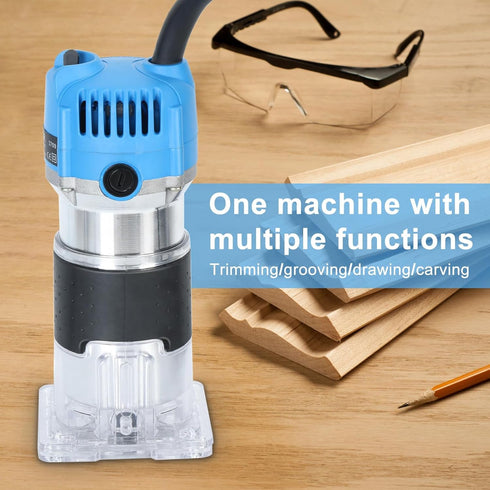 GIFZES 110V 800W Trimmer 1/4" 6 Wood Router Tool Compact Wood Router Tool for Woodworking, Electric Hand with Collets