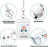 Blulu 2 Styles Set Women Beaded Lanyard with ID Holder, Retractable Badge Reel for Teacher Student