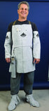 38130MW 24 30-Inch MCR Safety by Memphis Split Cow Leather Welding Bib Apron with Front Pocket, Gray