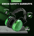 PROHEAR EM038 Ear Protection Safety Earmuffs for Mowing, 28dB Noise Reduction Passive Hearing Protector, Compact Foldable Headset for Shooting Construction Power Tools, Green