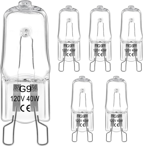 Blakapoo G9 Halogen Bulb 25W 120V 2700K Warm White Dimmable, T4 JCD Type
