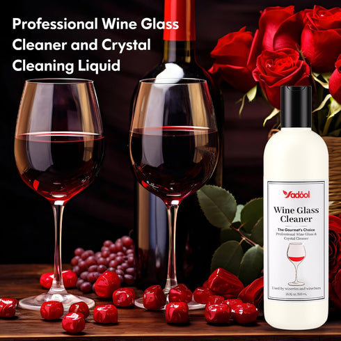 16.91 Oz Wine Glass Cleaner and Crystal Cleaning Liquid, Effectively Removers Odors, Grease, Lipstick, Dirt, Residuum
