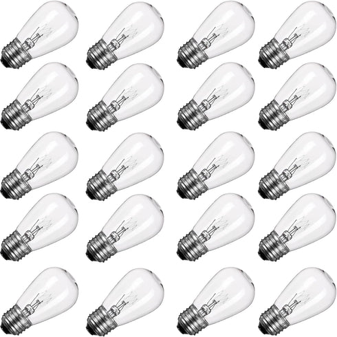 Minetom 20Pack S14 Replacement Light Bulbs - 11 Watt Warm Incandescent Edison
