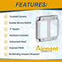 AP-12094 4" Square Double Decora Switch Electrical Box Cover, 1/2" Raised, Galvanized Steel, 2-Gang