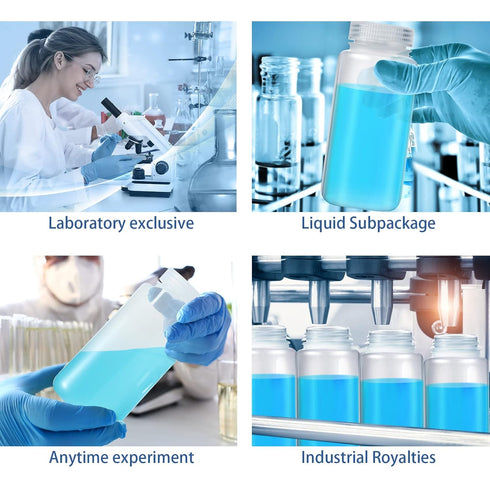 Hoolerry 20 Pcs Clear 16oz/500ml Plastic Sample Bottles with Lids for Lab Classroom Storage