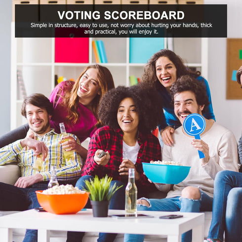 NUOBESTY 4pcs Answer Paddle Dry Erase Scoreboard - Foam Voting Scoreboard ABCD Board Single Paddles
