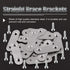 Glarks 20 Sets 40mm/1.6inch Stainless Steel Flat Brace Brackets with 40pcs Self Tapping Screws Set for Repair Fixing