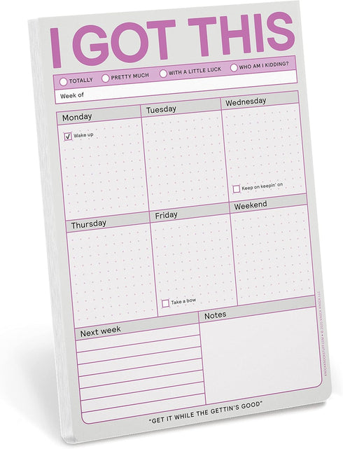 Knock Knock I Got This Pad, To Do List Notepad, Daily Planner Pad & Funny Home Office Supplies, 6 x 9-inches