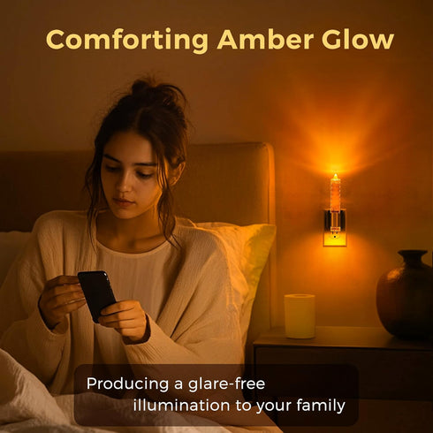 0-100 Dimmable 1 Pack L LOHAS LED Night Light, Flameless Candle Night Light Plug into Wall, LM Nightlight, Plug