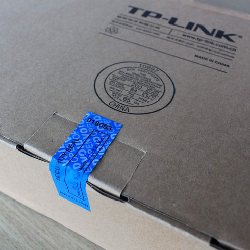 TamperSeals Group - 100pcs Non Transfer Tamper Proof Security Warranty Void Open Labels for Reusable Packages (Blue)