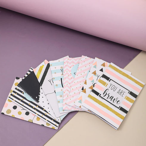Sherr 72 Pcs Inspirational Notepads, Mini Motivational Journal Notebook with Glitter Lines and Dots, Bulk Party Favors