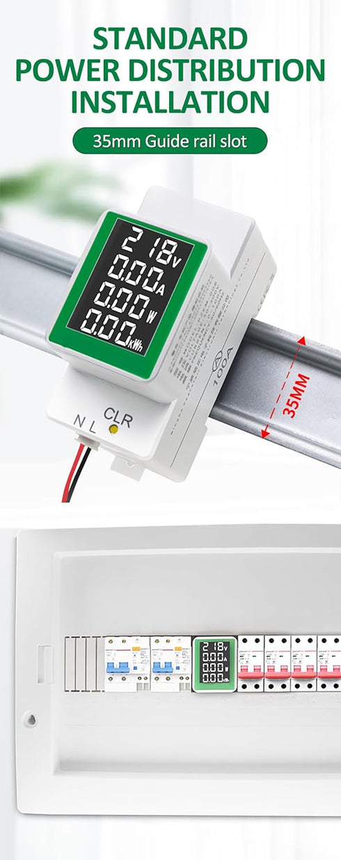 HiLetgo AC Digital Multimeter 50-300V 100A with LCD Display for Current, Voltage, Active Power, and Energy Measurement