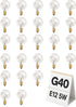 Adirxon 25-Pack G40 Globe Replacement Bulbs, Clear Glass Incandescent Light Bulbs for Outdoor