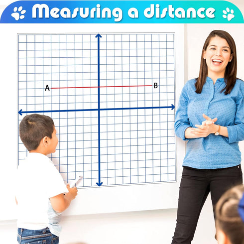 Teling 12 Pieces Jumbo Magnetic XY Coordinate Dry Erase Grid, 26 x 26 Inches for Classrooms