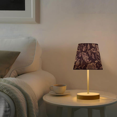 3 ALAZA Bedside Lamp Purple Flower Paisley Table Lamp for Bedroom Desk Lamp with USB Port LED Nightstand Color