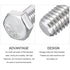 Hex Bolts (M8-1.25x20mm) 20Pcs, 304 Stainless Steel Fully Threaded Hex Head Screws for Furniture Repair