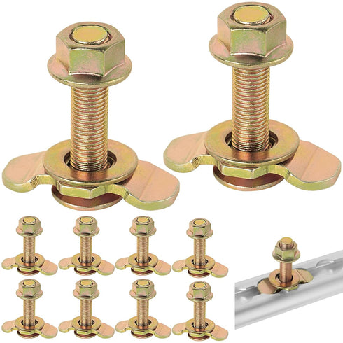 L Track Threaded Stud Fittings, Pack of 10 Double Stud Lug Fitting for Tie Down with L Track Rails