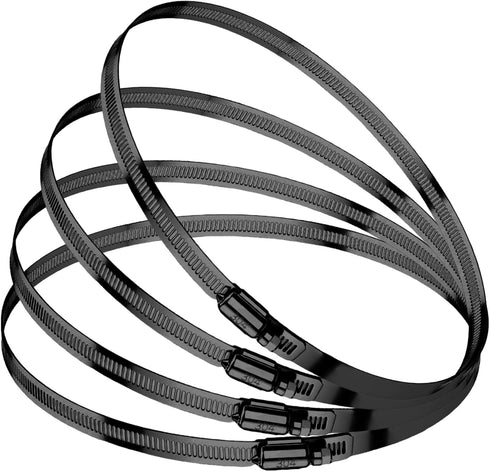 BOTTEN 4pcs Stainless Steel Hose Clamp, 4-5 Inch (105-127mm) Adjustable Worm Gear Assortment Kit