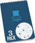 Rite In The Rain Weatherproof Top Spiral Notebook - 4" x 6", Blue Cover, Universal Pattern, 3 Pack