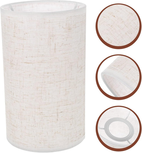 E27 4.72X7.86 Inch ARTIBETTER Small Drum Lampshade Linen Fabric Light Cover Replacement for Table and Floor Lamps