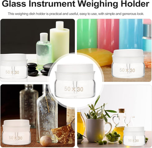 iplusmile 2pcs Clear Glass Weighing Bottle with Lid, Specific Gravity Bottles, Laboratory Equipment, 50 30mm