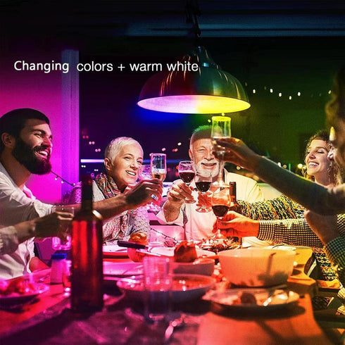 Color Changing Light Bulb with Remote, RGB 9W A19, 6500K White E27/E26, 16 Color Choices, Dimmable (4 Pack)