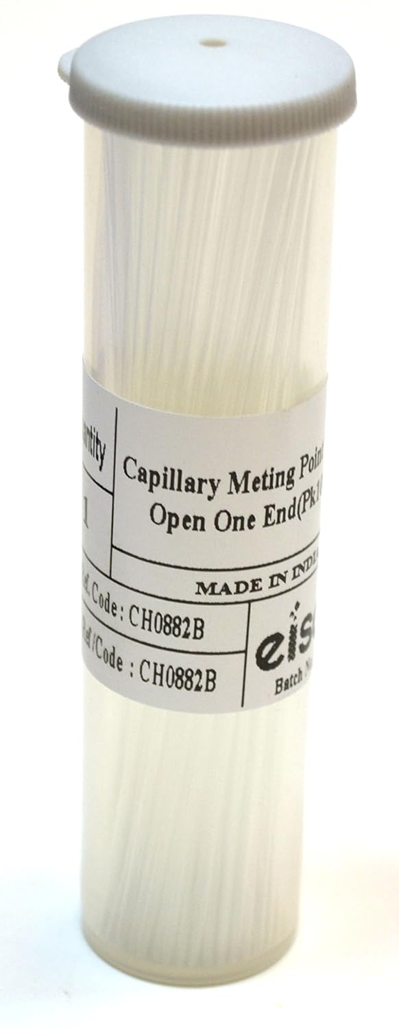 Eisco Labs Borosilicate Glass Capillary Melting Tube in Receptacle with One Open End
