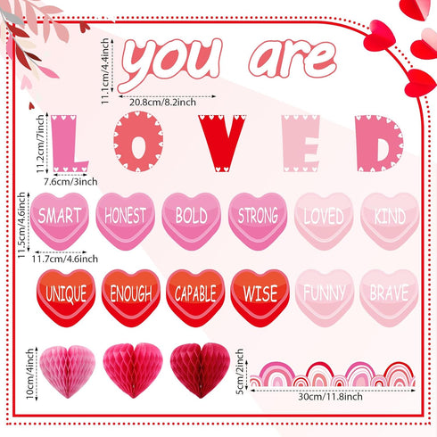 TaoBary 85 Pcs Valentine's Day Bulletin Board Set 3D Heart Honeycomb Owl Love Truck Bulletin Board Cutouts Valentine's Day Classroom Decorations for School Home Party Supplies(Vibrant) by TaoBary