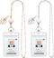 Blulu 2 Styles Set Women Beaded Lanyard with ID Holder, Retractable Badge Reel for Teacher Student
