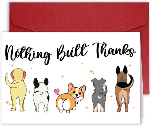 ONECHI Cute Dog Thank You Card for Teachers Boss Friends, Funny Appreciation Gifts