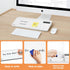 SELEAD Desktop Glass Whiteboard with Calculator & Built-in Mirror, Dry Erase White Board Computer Pad with Organizer