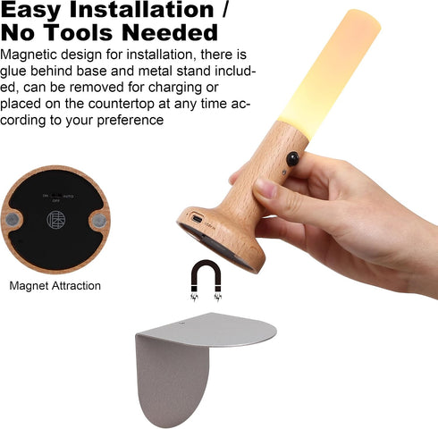Generic 2, Motion Sensor Night Lights Gen Magnet Body Sensor Light, Rechargeable LED Light Portable Stairway, Wooden