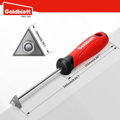 Goldblatt Grout Removal Tool with Replacement Carbide Tip - Professional Scraper, Caulking Remover, Soft-Grip Handle