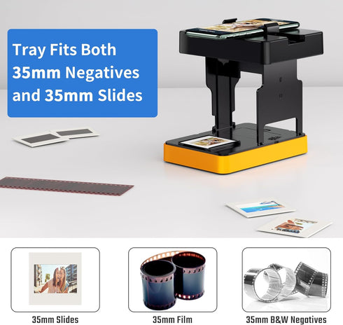 DigitConvert 35mm, 35mm Mobile Film Scanner Positive Slide & Negative Scanner Photo Scanner Converts Slides & Negatives