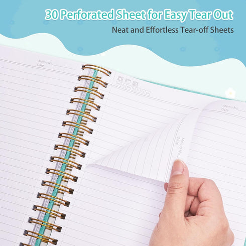 Large A5 Spiral Notebook, 365 Page Hardcover Leather Journal, College Ruled, Purple, 24pcs Index Tabs, 5.5" x 8.5"