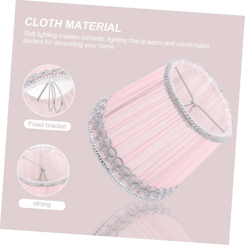 Angoily Fabric Lampshade, Small Lamp Shades For Floor Lamps, European Lamp Shade, Chiffon Pleated Lampshade, Clip-on