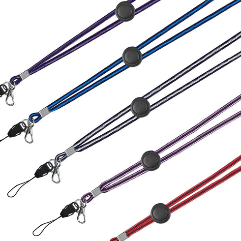 YOUOWO Adjustable Lanyard with Clip for ID Badge Holder, Pack of 5 Neck Lanyards for Kids, Women, Men, Cell Phones