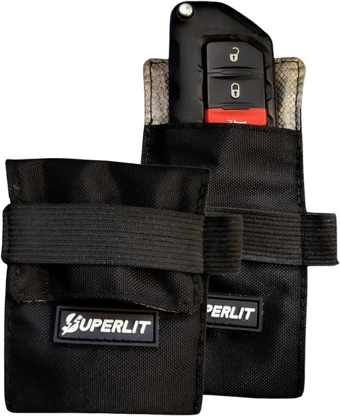 SUPERLIT Lock Box with RFID Blocker Pouch for Key Fob, Anti-Theft Device for Keyless Entry Protection for Car & Home