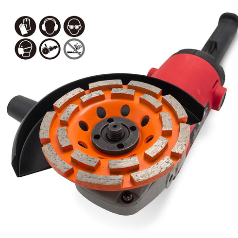 FEWELL 4 1/2” Concrete Grinding Wheel, Double Row Diamond Cup Wheel with 7/8” Arbor