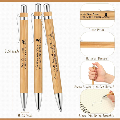 Ctosree Christian Gift Bulk Inspirational Notebook, Women Prayer Journal with Bible Verse Pen (Brown, 120 Pcs)
