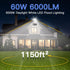 2 Pack 60W 6000lm 5.9FT IP66 6000K Ceena Plug in LED Flood Light Outdoor, Super Bright Floodlight with Switch and Wire