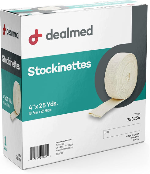 4 25 (1 Dealmed Cotton Stockinette, x yds, Tubular Bandage Sleeve, Comfort Breathable Dressing for Skin Protection
