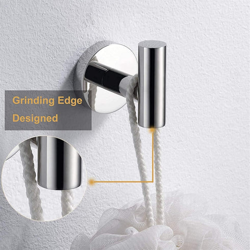 SUS304 Closet 6 Packs Nolimas Towel Coat Hook Polished Chrome Stainless Steel Bathroom Clothes Cabinet Sponges Robe