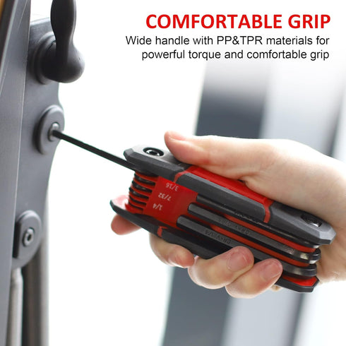 Topline 25-Piece Folding Allen Wrench Set - SAE, Metric, Torx Hex Key Set for Home Repair